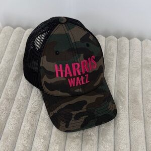 OTTO Camo Trucker Hat with Pink Embroidery